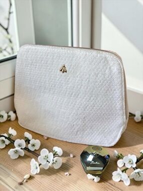 2~piece Guerlain Honey Treatment Day Cream + Luxury Cosmetic Pouch Set (EMPTY)
